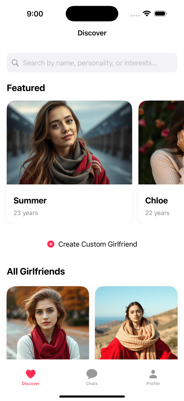 Chat With Your Girlfriend iOS App Screenshot 1